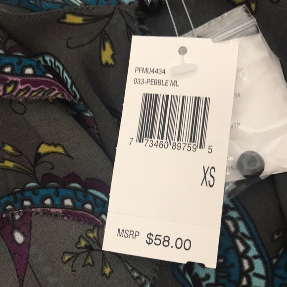 Kensie Top Gray Multi Color Juniors XS - Picture 8 of 8